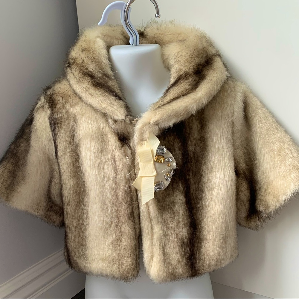 Faux Fur Boutique Kids Quarter Sleeve Coat Size 18 Months